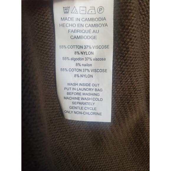 Women's Michael Kors Size XL Brown Long Tunic Slouchy Sweater Back Zip - Picture 5 of 6